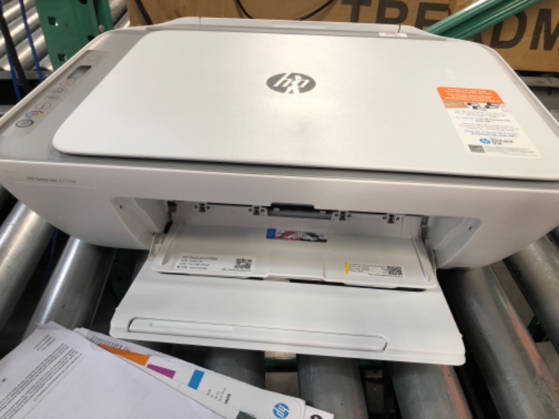 Photo 1 of HP DeskJet 2755e Wireless Color All-in-One Printer with bonus 6 months Instant Ink (26K67A), white
