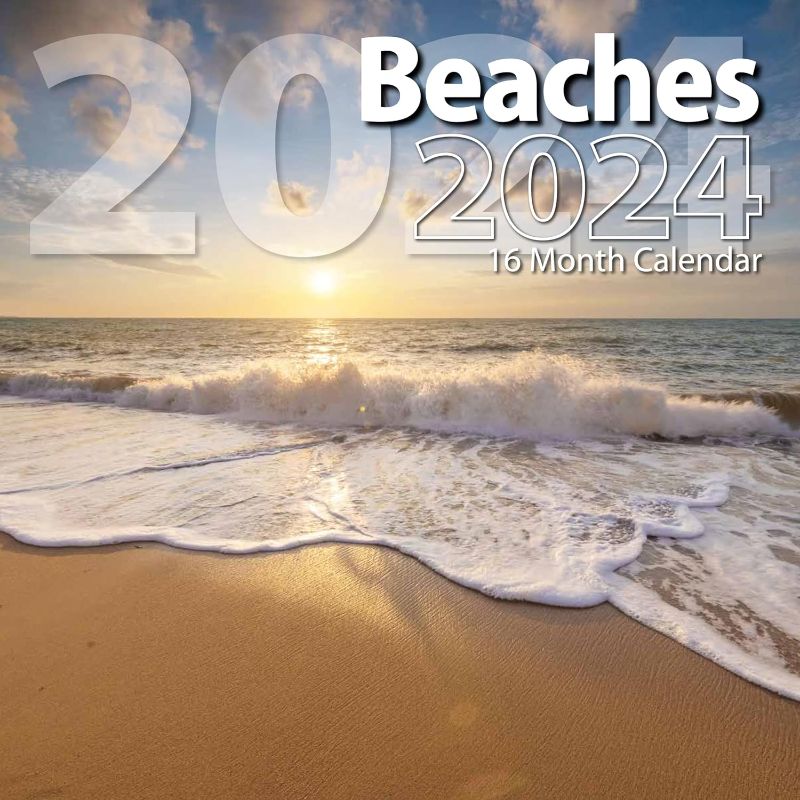 Photo 1 of OCD Bargain 2024 Wall Calendar 16-Months/Different Designs, 12”x24” (Open) (Beaches)- PACK OF 3 