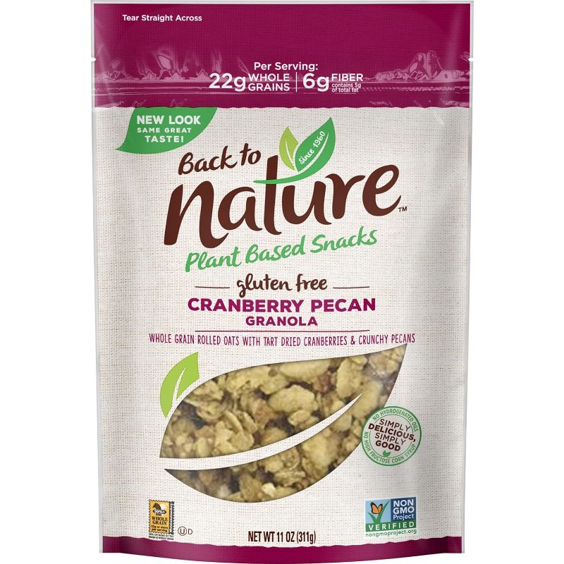 Photo 1 of **BEST BY: JANUARY 30, 2024** Back To Nature Cranberry Pecan Granola Pouch, 2 Ounce- pack of 3 