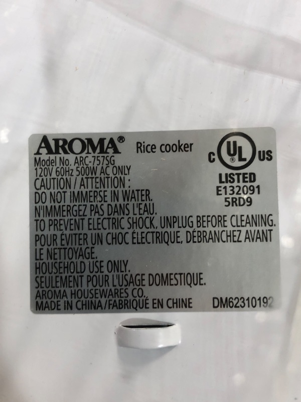 Photo 4 of * used * see images * 
Aroma Housewares Select Stainless Rice Cooker & Warmer with Uncoated Inner Pot, 