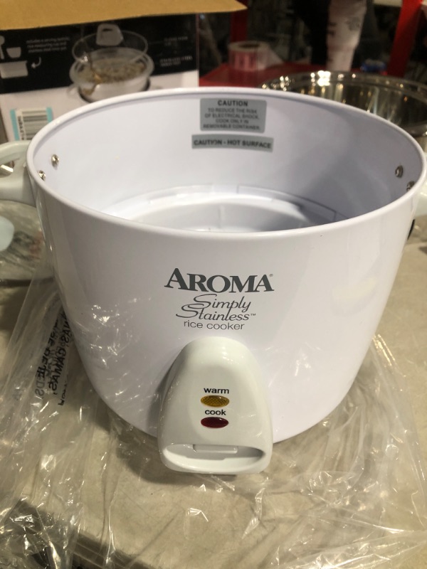 Photo 2 of * used * see images * 
Aroma Housewares Select Stainless Rice Cooker & Warmer with Uncoated Inner Pot, 
