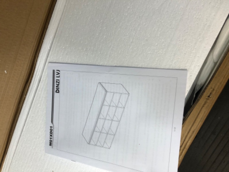 Photo 1 of DINZI LVJ Shoe Storage Bench with Cushion, Cubby Shoe Rack with 12 Cubbies, Adjustable Shelves, Multifunctional Shoe 
, White 40.9”L x 11.8”W x 18.9”H White