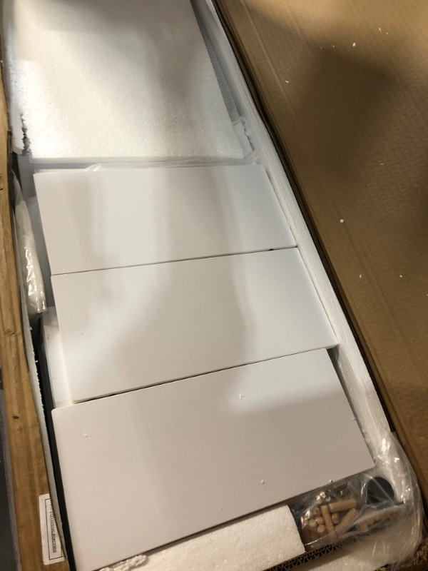 Photo 1 of DINZI LVJ Shoe Storage Bench with Cushion, Cubby Shoe Rack with 12 Cubbies, Adjustable Shelves, Multifunctional Shoe 
, White 40.9”L x 11.8”W x 18.9”H White