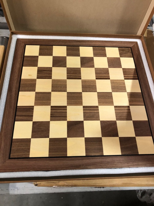 Photo 2 of AMEROUS 17 Inches Wooden Chess Board Only, Professional Tournament Chess Board Large with Gift Package - Chess 