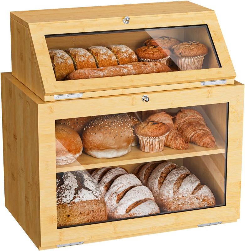 Photo 1 of 
YFXCVSL 2 Pack Bread Box for Kitchen Counter, No Assembly Breadbox Double