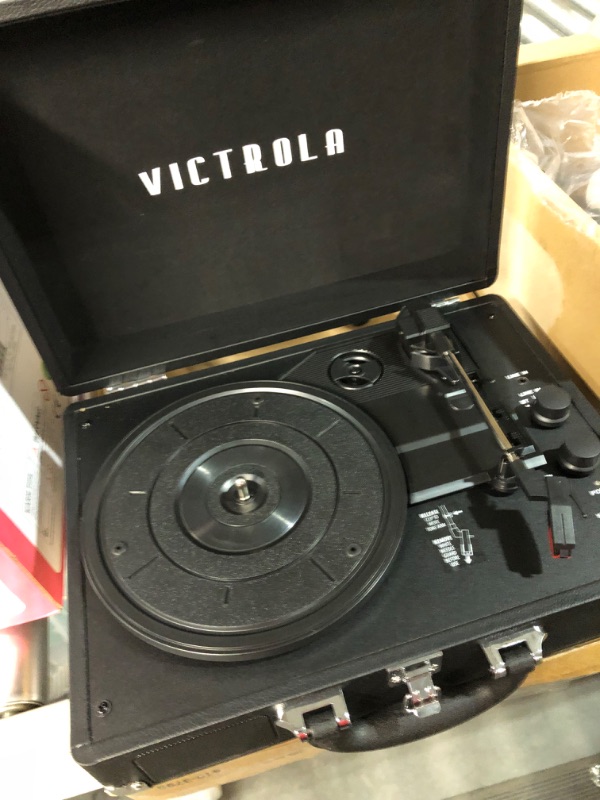 Photo 3 of **PARTS ONLY DOES NOT FUNCTION**
Victrola Vintage 3-Speed Bluetooth Portable Suitcase Record Player with Built-in Speakers 