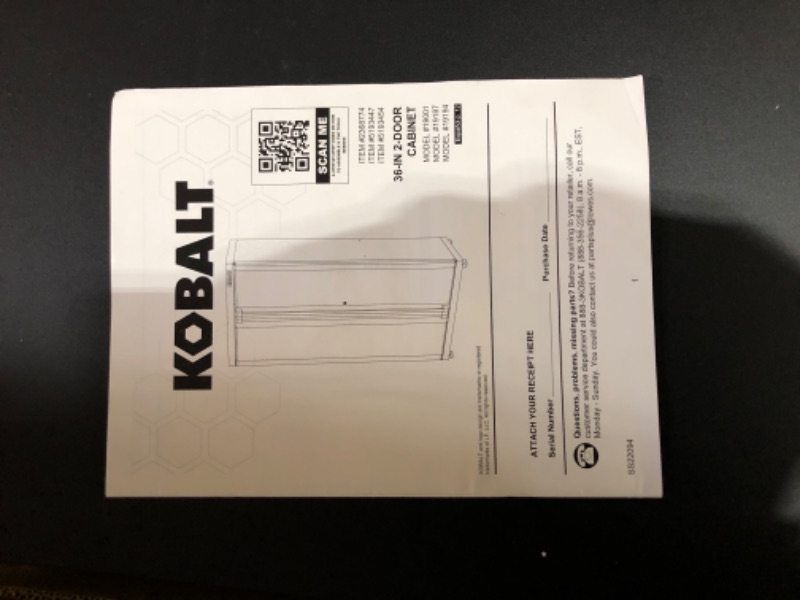 Photo 2 of **SEE NOTES- HAS BEEN USED** Kobalt Steel Freestanding Garage Cabinet in Silver (36-in W x 72-in H x 18.5-in D)
