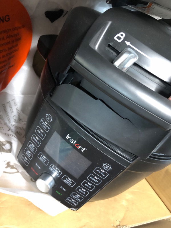 Photo 2 of **LID IS DAMAGED**  Instant Pot Duo Crisp Ultimate Lid, 13-in-1 Air Fryer and Pressure Cooker Combo, 