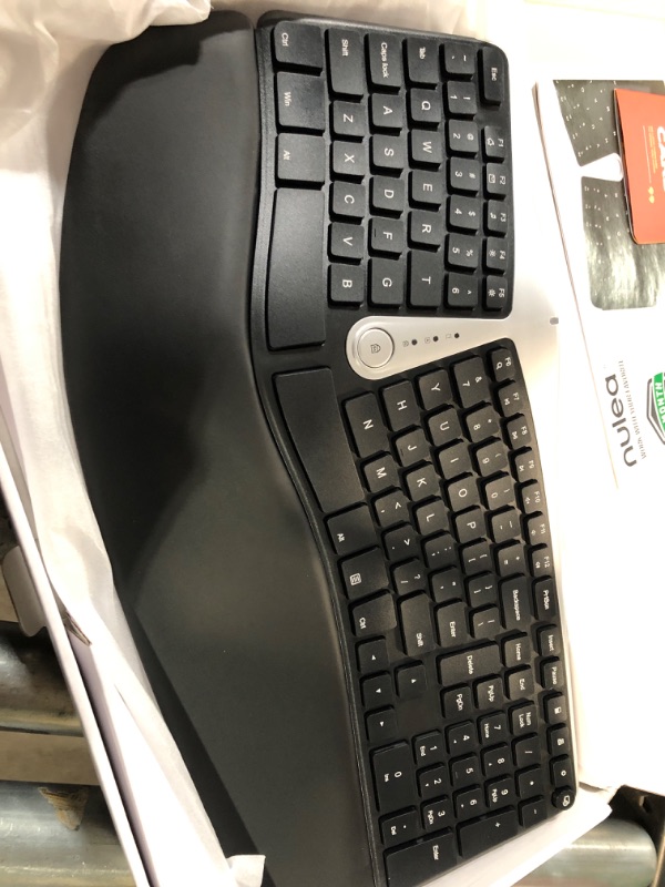 Photo 1 of Nulea Wireless Ergonomic Keyboard, 2.4G Split Keyboard with Cushioned Wrist and Palm Support, 