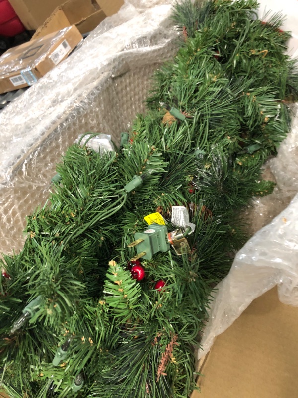 Photo 3 of **UNTESTED**  National Tree Company Pre-Lit Artificial Christmas Garland, Green, 9 Feet