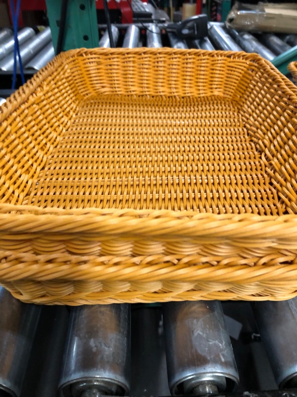 Photo 1 of 2 Pack 15.8 Inch Poly Wicker Bread Basket