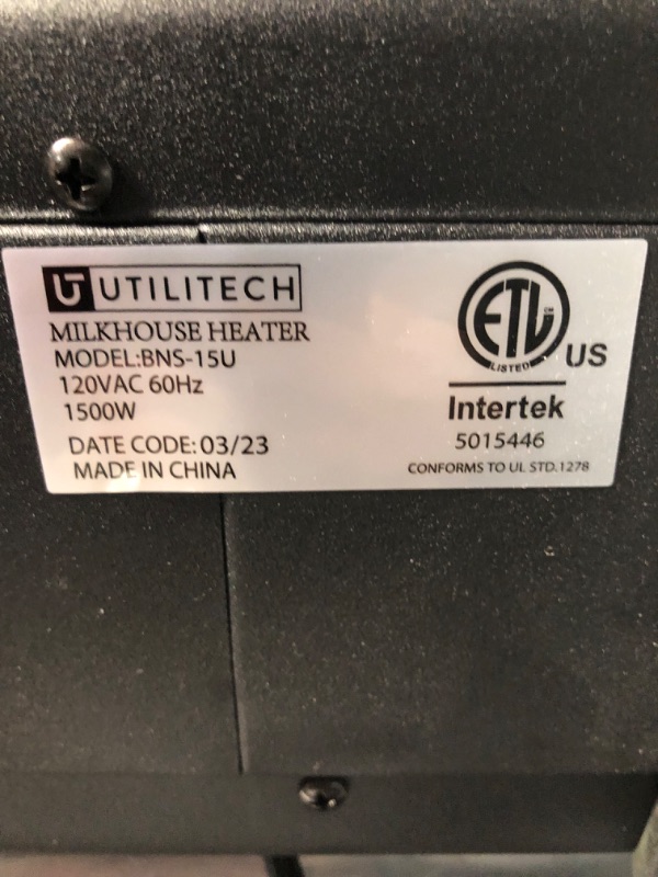 Photo 4 of ***PARTS ONLY NON REFUNDABLE***
Utilitech Up to 1500-Watt Utility Fan Utility Indoor Electric Space Heater with Thermostat