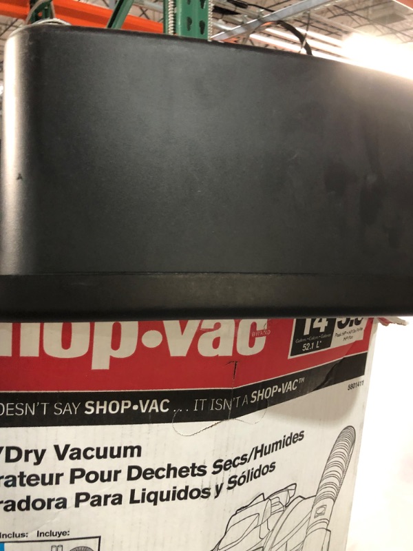 Photo 3 of ***PARTS ONLY NON REFUNDABLE***
Shop-Vac 14 Gallon 6.5-Peak HP Wet/Dry Vacuum with with Filter, Hose and Accessories,5973136 Red/Black