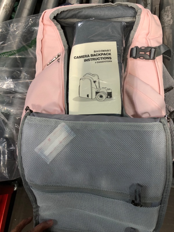 Photo 1 of BAGSMART Camera Backpack, DSLR SLR Camera Bag Fits up to 13.3 Inch Laptop Water Resistant with Rain Cover, Tripod HolderPink