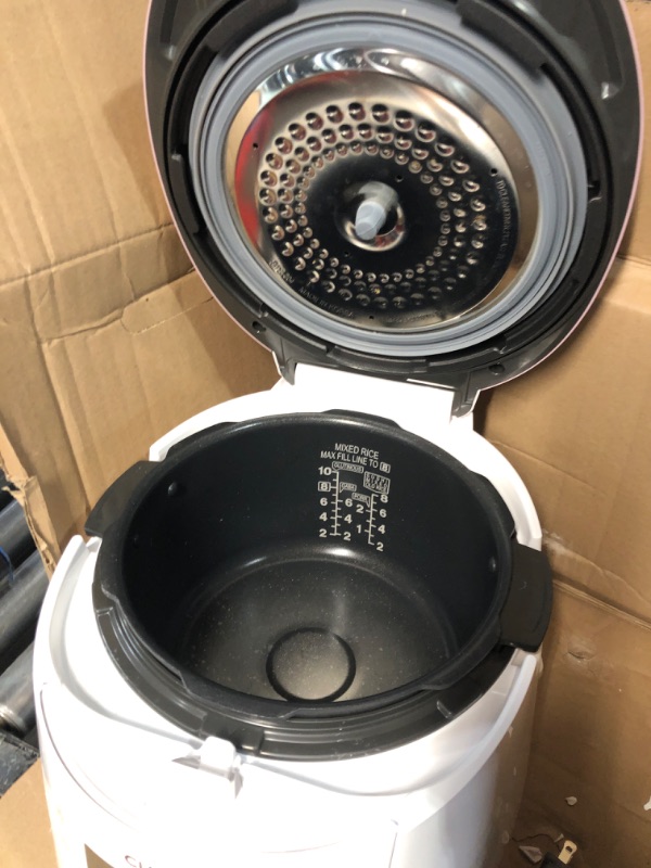 Photo 1 of ***MAJOR DAMAGE - BOTTOM CRACKED - POWERS ON - SEE PICTURES***
Cuckoo CRP-P1009SW 10 Cup Electric Heating Pressure Cooker & Warmer – (White), 12 Built-in Programs