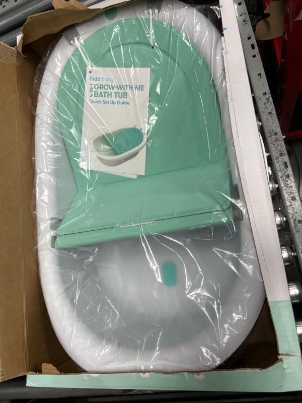 Photo 2 of 4-in-1 Grow-with-Me Bath Tub by Frida Baby Transforms Infant Bathtub to Toddler Bath Seat with Backrest for Assisted Sitting in Tub