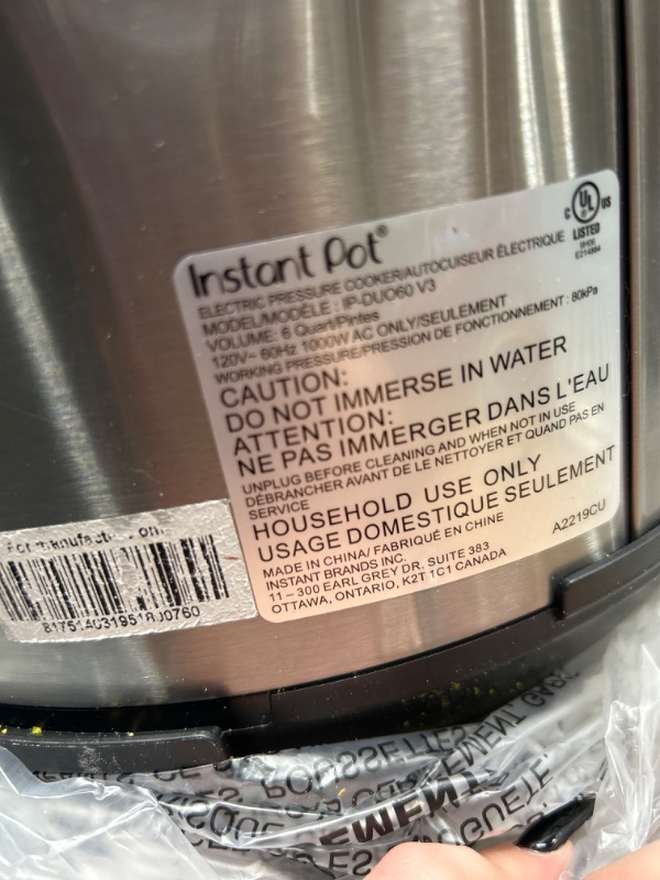 Photo 3 of Instant Pot Duo 7-in-1 Electric Pressure Cooker, Slow Cooker, Rice Cooker, Steamer, Sauté, Yogurt Maker, Warmer & Sterilizer, Includes App With Over 800 Recipes, Stainless Steel, 6 Quart 6QT Duo Pressure Cooker