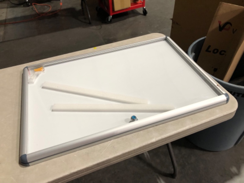 Photo 2 of VIZ-PRO Tamperproof Lockable Magnetic Dry Erase Board Class 1 Aluminium Framed 36x24 Inches Whiteboard 36 x 24 inches