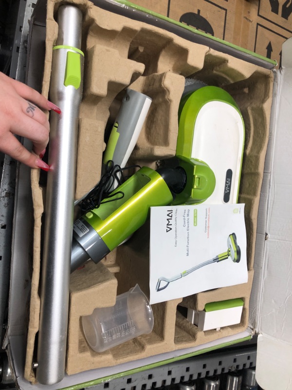 Photo 2 of **NON REFUNDABLE NO R3ETURNS SOLD AS IS**
**PARTS ONLY**Cordless Electric Mop, Electric Spin Mop with LED Headlight and Water Spray, Up to 60 mins Powerful Floor Cleaner with 300ml Water Tank, Polisher for Hardwood, Tile Floors, Quiet Cleaning & Waxing
