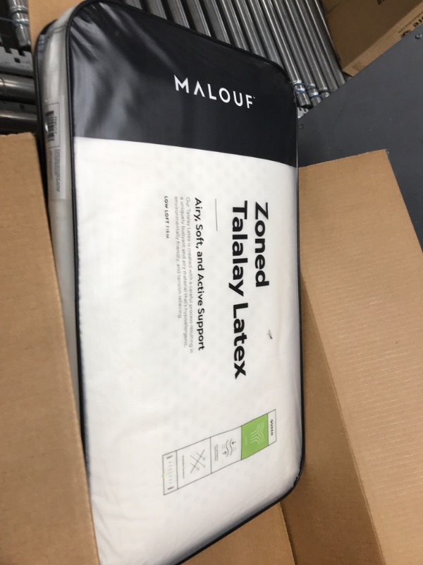 Photo 2 of Z 100% Natural Talalay Latex Zoned Pillow, Queen - Low Loft Firm Queen (Pack of 1) Low Loft Firm