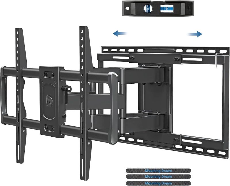 Photo 1 of Mounting Dream TV Wall Mount with Sliding Design for Most 42-86" TV, Full Motion TV Mount with Swivel Articulating Dual Arms, Easy for TV Centering, Max VESA 600x400mm, 132 lbs, MD2198