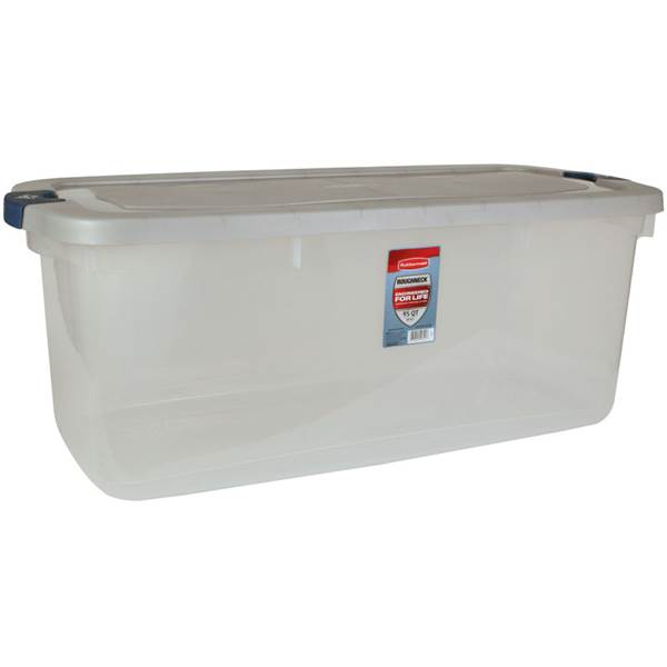 Photo 1 of 45 Pack**Rubbermaid Roughneck Clear Tote with Steel Lid