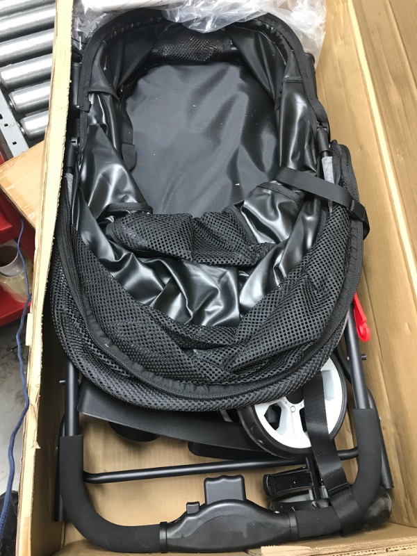Photo 1 of 
Nobleza Pet Stroller, 4 Wheels Folding Dog Stroller with Cup Holder Universal Wheel Cat Stroller with Four-Way Mesh Window Large Storage Basket Travel Dog...