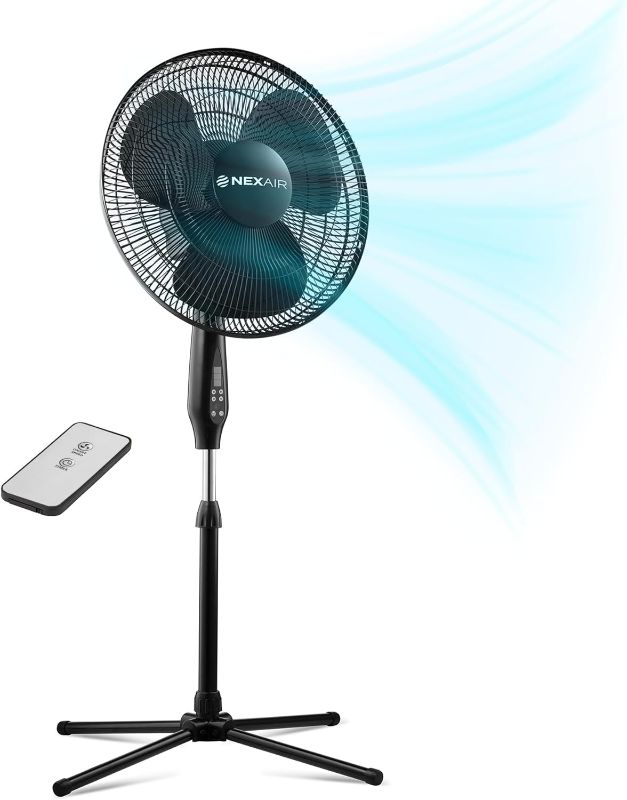 Photo 1 of 
NEXAIR Oscillating 16 Inch Pedestal Stand Up Fan, Quiet Operating Room Fan With Remote Control, 3 Speed Stand Fan for Bedroom, with Adjustable Height,...