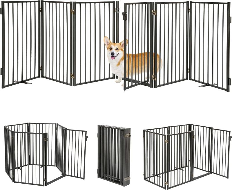 Photo 1 of 
Jeyew Metal Dog Gate for The House Extra Wide, Metal Pet Fences Indoor & Outdoor for Puppy Cat, Freestanding Foldable Dog Gates for Doorways Stairs...
Color:Black