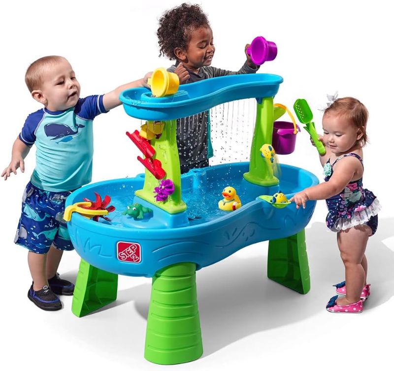 Photo 1 of 
Step2 Rain Showers Splash Pond Toddler Water Table, Outdoor Kids Water Sensory Table, Ages 1.5+ Years Old, 13 Piece Water Toy