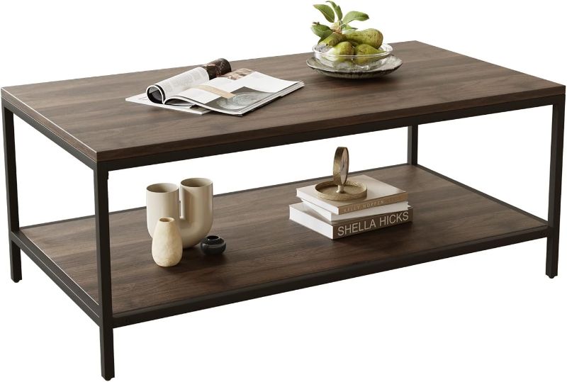 Photo 1 of 
Novilla Modern Coffee Table with Storage Shelf Metal Frame for Living Room 43" Wood Tabletop Tea Table Cocktail Table,Easy Assembly, Walnut
Style:Modern Coffee Table
Color:Walnut