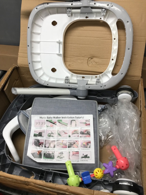 Photo 2 of **NONREFUNDABLE**MISSING 1 WHEEL**FOR PARTS OR REPAIR**
*****STOCK IMAGE FOR SAMPLE*****
WWUIUIWW 3 in 1 Baby Walker, Baby Walkers for Boys and Girls with Removable Footrest, Feeding Tray, Rocking Function & Music Tray(Without Battery),...
Color:White