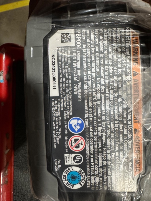 Photo 4 of RYOBI ONE+ 18V Lithium-Ion HIGH Performance Starter Kit with 2.0 Ah Battery, 4.0 Ah Battery, 6.0 Ah Battery, Charger, and Bag
