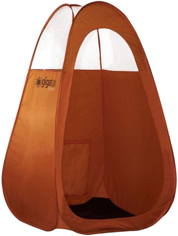 Photo 1 of Gigatent Spray Tan Pop Up Tent -  Professional Sunless Tanning Pop-Up Spraying Booth for Airbrush Art, Makeup & Painting - 50'' x 37'', Folds Easily in 30 Seconds - with Carry Bag,brown
