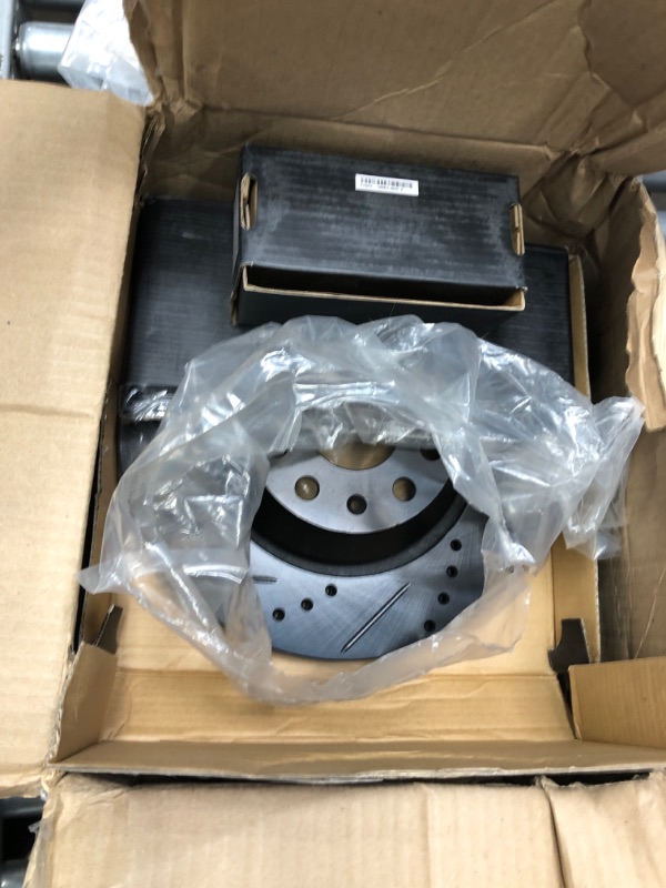 Photo 2 of Dynamic Friction Company Rear Brake Rotors Drilled and Slotted Silver with 5000 Advanced Brake Pads - 7502-27066