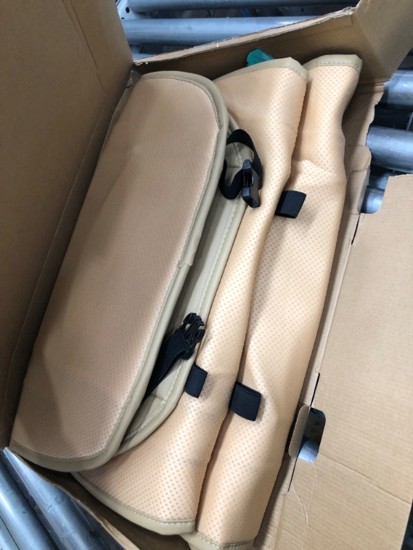 Photo 2 of FH Group Car Seat Covers Front Set Faux Leather Car Seat Cushions - Car Seat Covers for Low Back Seat, Universal Fit, Automotive Seat Covers, Airbag Compatible Car Seat Cover for SUV, Sedan Beige Tan Front Set Beige - Front Set