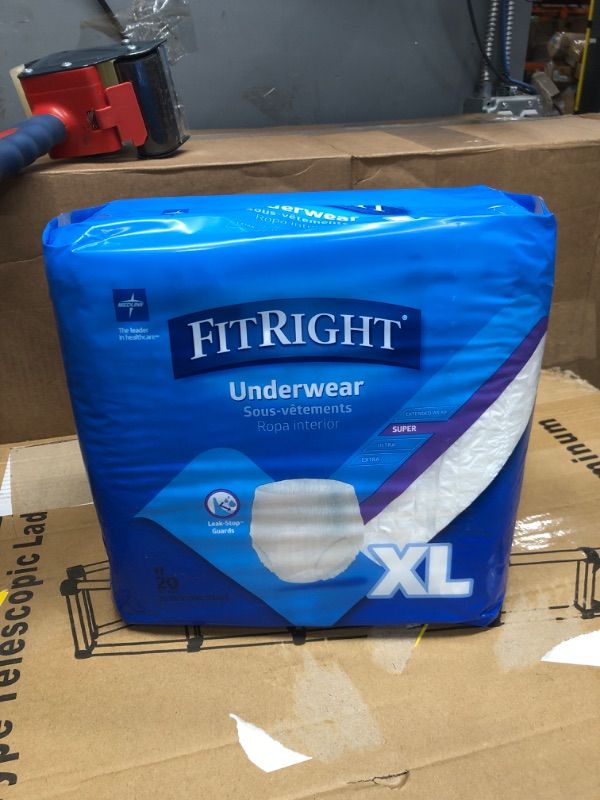 Photo 2 of FitRight Protective Underwear, Super Absorbency Size XL (56inches-68inches) | Bag of 20 | Carewell
