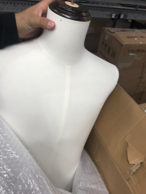 View 2 of Male Mannequin Torso Dress Form Mannequin Body with Stand Flexible Solid Wood Arm, Detachable Shoe Holder Pants Rack, 53"~73" Height Adjustable Manikin for Market Shop Window Display Retro