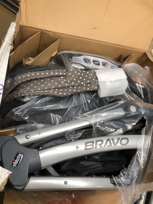 Photo 3 of Chicco Bravo 3-in-1 Trio Travel System, Bravo Quick-Fold Stroller with KeyFit 30 Infant Car Seat and Base, Car Seat and Stroller Combo | Calla/Grey Calla Bravo