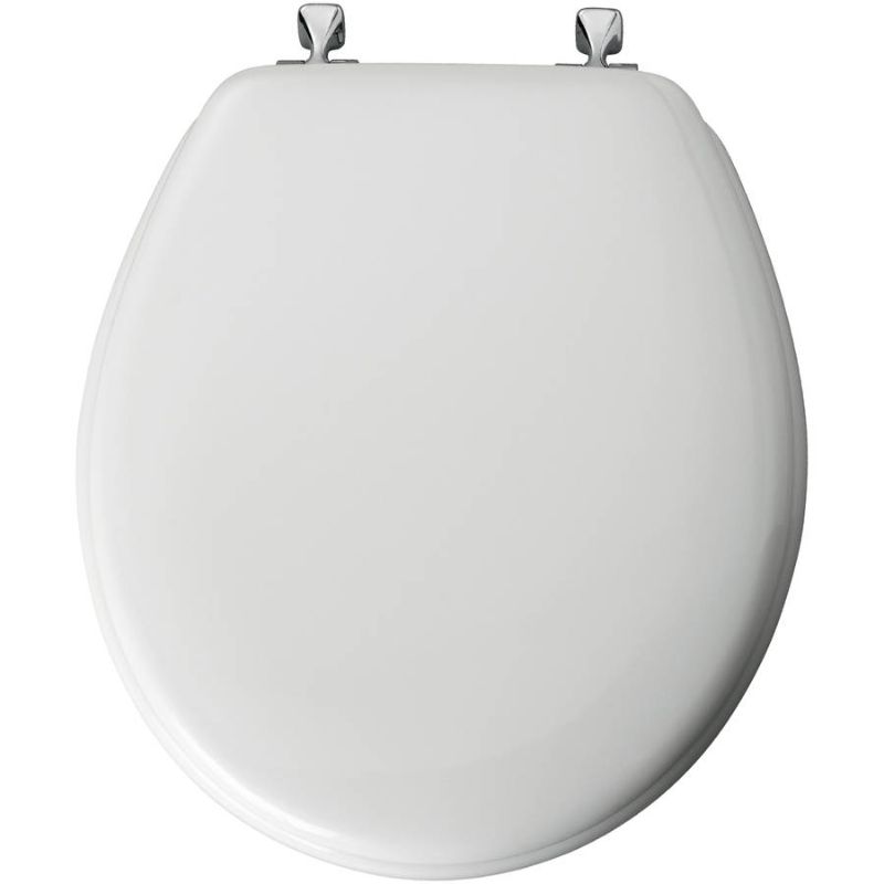 Photo 1 of ** MINOR SCRATCH ON ITEM**
Mayfair Round Molded Wood Toilet Seat with Chrome Hinge