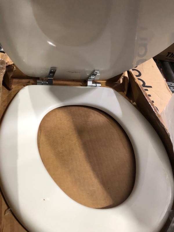 Photo 4 of ** MINOR SCRATCH ON ITEM**
Mayfair Round Molded Wood Toilet Seat with Chrome Hinge