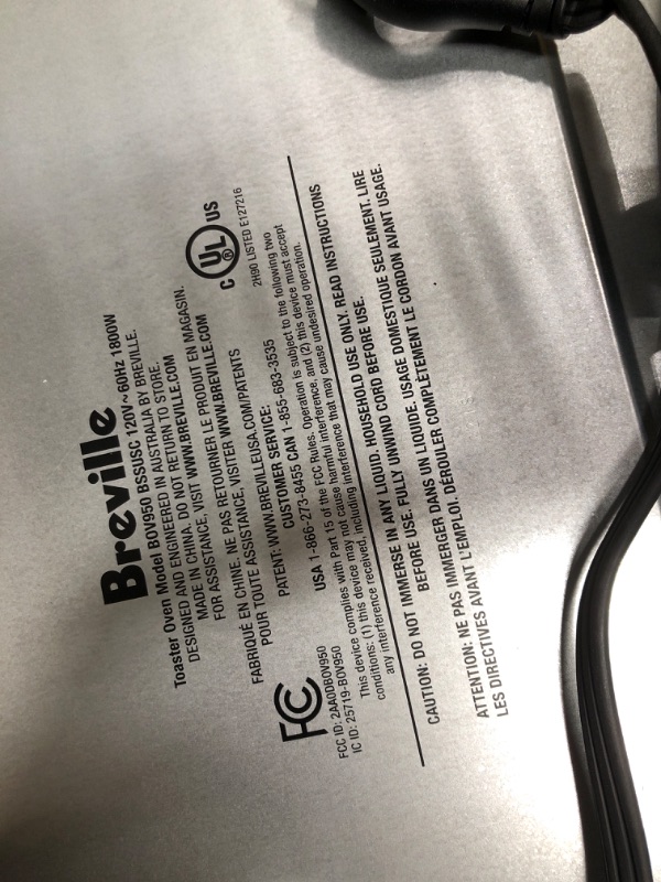 Photo 4 of **PARTS ONLY**
Breville the Joule Oven Air Fryer Pro, BOV950BSS, Brushed Stainless Steel