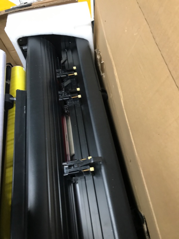 Photo 1 of VEVOR Vinyl Cutter Machine, 28inch Vinyl Plotter, LCD Display Plotter Cutter, Adjustable Double-Spring Pinch Rollers Sign Cutting Plotter, Plotter with Signmaster Software for Design and Cut Black with Tool Kits