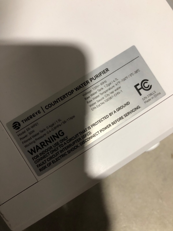 Photo 6 of * missing lid * see images * 
Thereye Reverse Osmosis System Countertop Water Filter, 7 Stage Purification