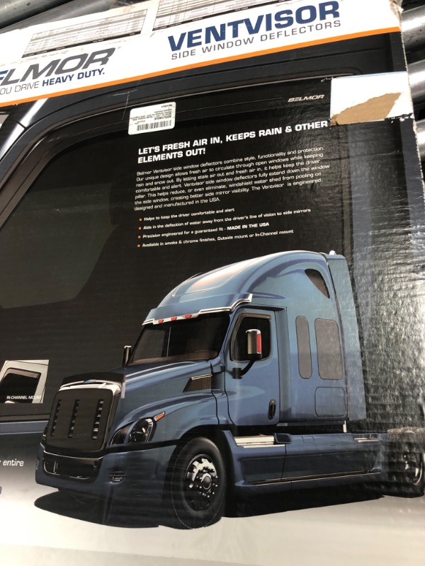 Photo 3 of Belmor VL-825-1 Smoke Ventvisor Side Window Deflector for 2013-2019 Freightliner Cascadia Evolution