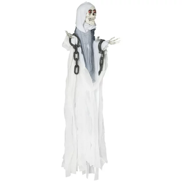 Photo 1 of (SEE NOTES) Life Size Grim Reaper in White Robe & Chains Decoration 