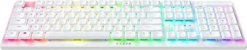Photo 1 of Razer DeathStalker V2 Pro Wireless Gaming Keyboard: Low-Profile Optical Switches - Clicky Purple - HyperSpeed Wireless & Bluetooth 5.0 - Up to 200 Hrs - Ultra-Durable Coated Keycaps - RGB - White
