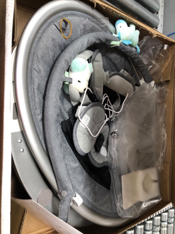 Photo 1 of TEAYINGDE Baby Swing for Infants - APP Remote Bluetooth Control, 5 Speed Settings, 10 Lullabies, USB Plug (Blue)
