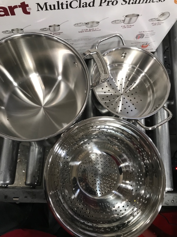 Photo 4 of 12 Piece Cookware Set by Cuisinart, MultiClad Pro Triple Ply, Silver, MCP-12N