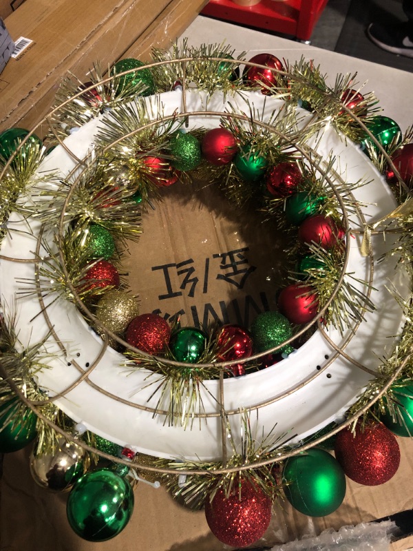 Photo 1 of  * see images *
Costyleen 16 Inch Christmas Ball Wreath Home Party Decors Xmas Front Door Decorative Hanging Christmas wreaths 